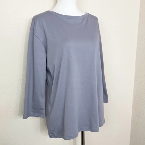 M.M. LAFLEUR The Owen T-Shirt Organic Pima Cotton Blue Gray Size Medium - Picture 4 of 10